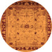 Round Oriental Orange Industrial Rug, urb3191org