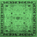 Square Oriental Emerald Green Industrial Rug, urb3191emgrn