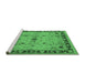 Sideview of Machine Washable Oriental Emerald Green Industrial Area Rugs, wshurb3191emgrn