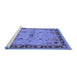 Sideview of Machine Washable Oriental Blue Industrial Rug, wshurb3191blu