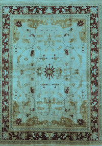 Oriental Light Blue Industrial Rug, urb3191lblu