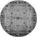 Round Oriental Gray Industrial Rug, urb3191gry