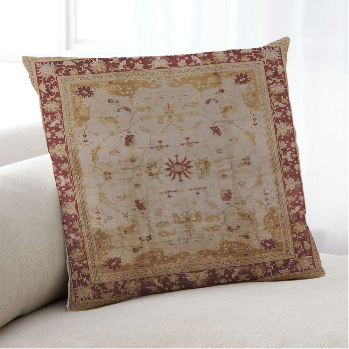 Lifestyle Image of Mid-Century Modern Urban Square Mahogany Brown Throw Pillow, 18 inch by 18 inch, pwurb3191