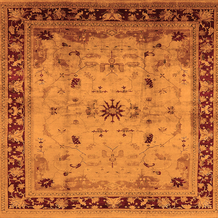 Square Oriental Orange Industrial Rug, urb3191org