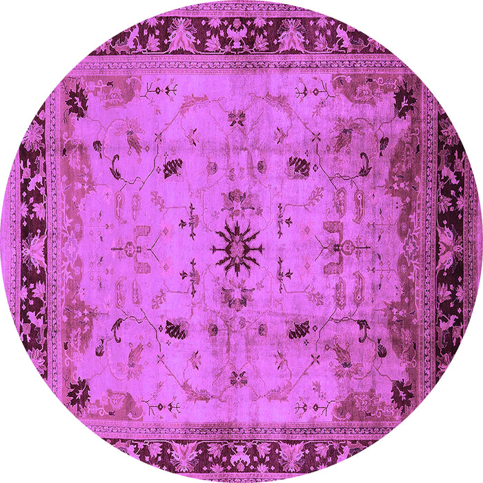 Round Oriental Purple Industrial Rug, urb3191pur