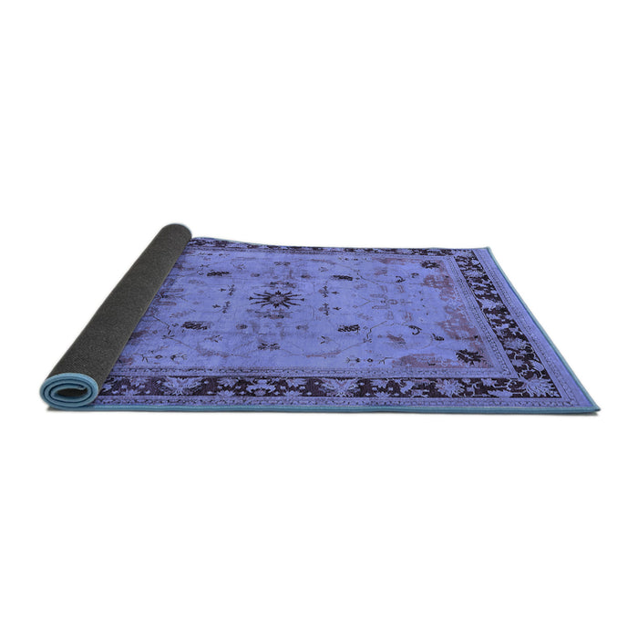 Sideview of Oriental Blue Industrial Rug, urb3191blu