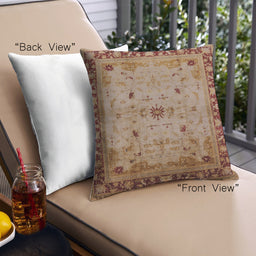 Front View of Mid-Century Modern Urban Square Mahogany Brown Throw Pillow, 18 inch by 18 inch, pwurb3191