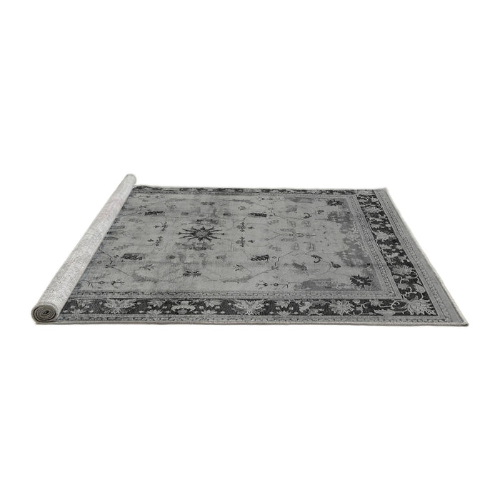 Sideview of Machine Washable Oriental Gray Industrial Rug, wshurb3191gry