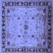 Square Oriental Blue Industrial Rug, urb3191blu