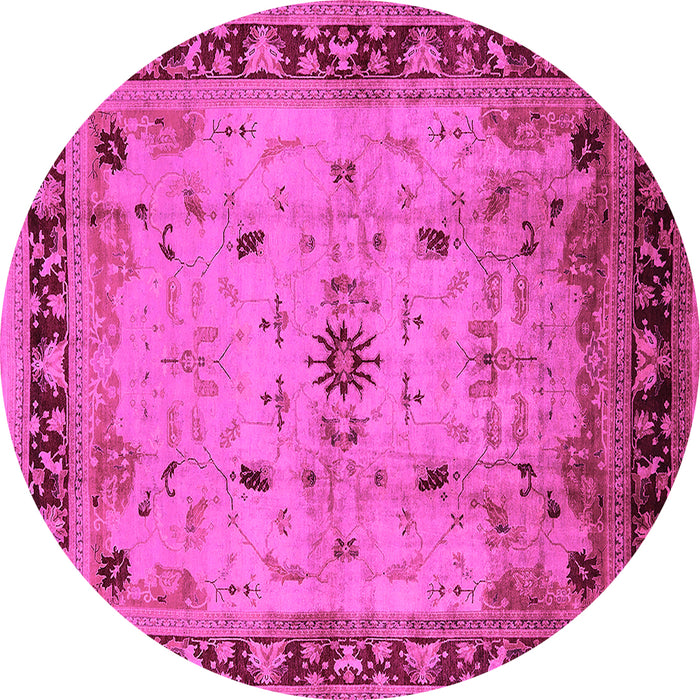 Round Oriental Pink Industrial Rug, urb3191pnk
