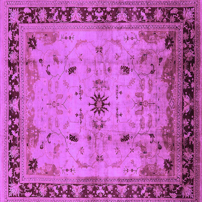 Square Machine Washable Oriental Purple Industrial Area Rugs, wshurb3191pur