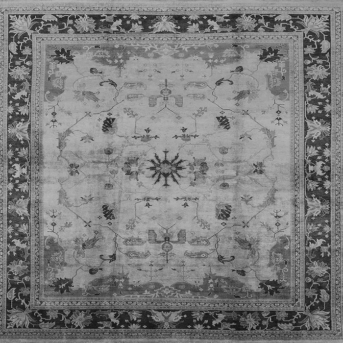 Square Machine Washable Oriental Gray Industrial Rug, wshurb3191gry