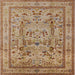 Square Mid-Century Modern Brown Oriental Rug, urb3192