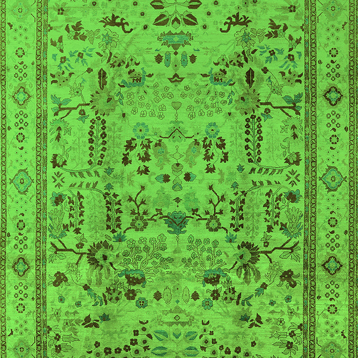 Machine Washable Oriental Green Industrial Area Rugs, wshurb3192grn