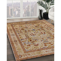 Mid-Century Modern Brown Oriental Rug, urb3192