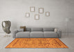 Machine Washable Oriental Orange Industrial Area Rugs in a Living Room, wshurb3192org