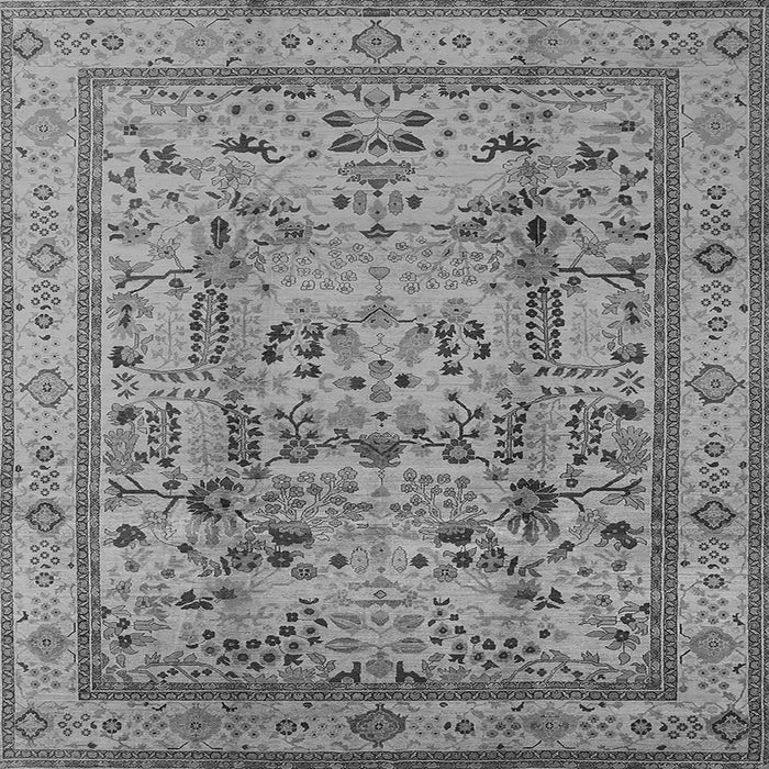 Square Machine Washable Oriental Gray Industrial Rug, wshurb3192gry