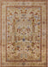 Mid-Century Modern Brown Oriental Rug, urb3192