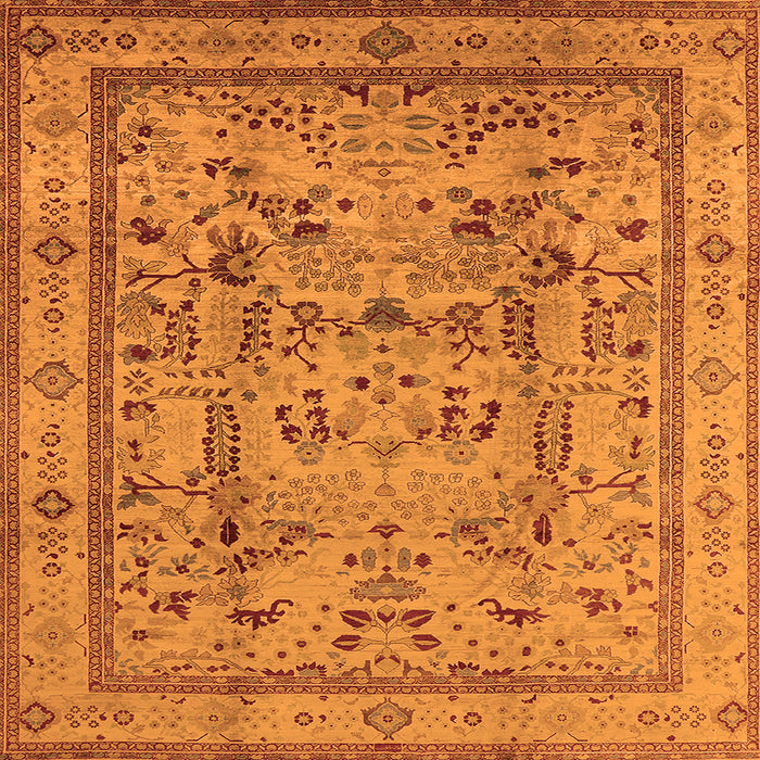 Square Oriental Orange Industrial Rug, urb3192org