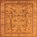 Square Oriental Orange Industrial Rug, urb3192org