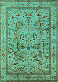 Oriental Turquoise Industrial Rug, urb3192turq