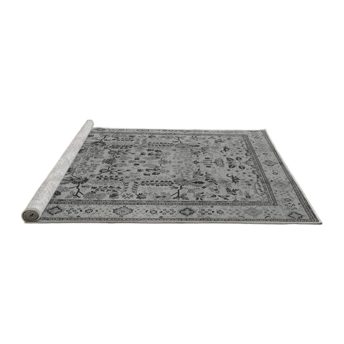 Sideview of Machine Washable Oriental Gray Industrial Rug, wshurb3192gry