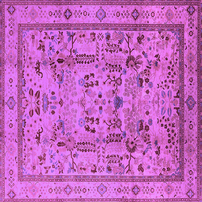 Square Machine Washable Oriental Purple Industrial Area Rugs, wshurb3192pur
