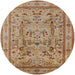 Round Mid-Century Modern Brown Oriental Rug, urb3192