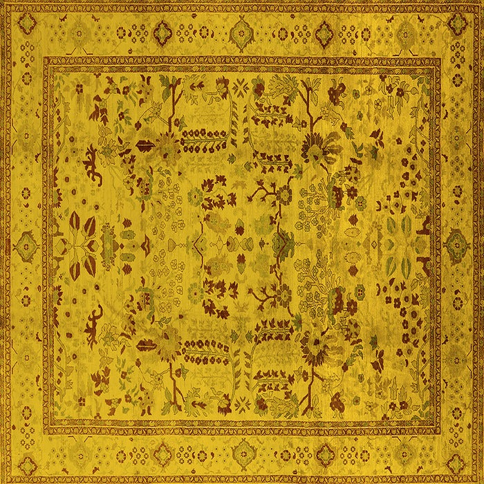 Square Oriental Yellow Industrial Rug, urb3192yw