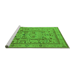 Sideview of Machine Washable Oriental Green Industrial Area Rugs, wshurb3192grn