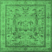 Square Oriental Emerald Green Industrial Rug, urb3192emgrn