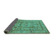 Sideview of Oriental Turquoise Industrial Rug, urb3192turq