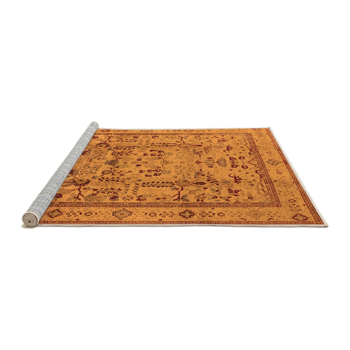 Sideview of Machine Washable Oriental Orange Industrial Area Rugs, wshurb3192org