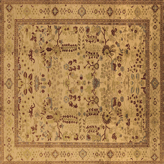 Square Oriental Brown Industrial Rug, urb3192brn