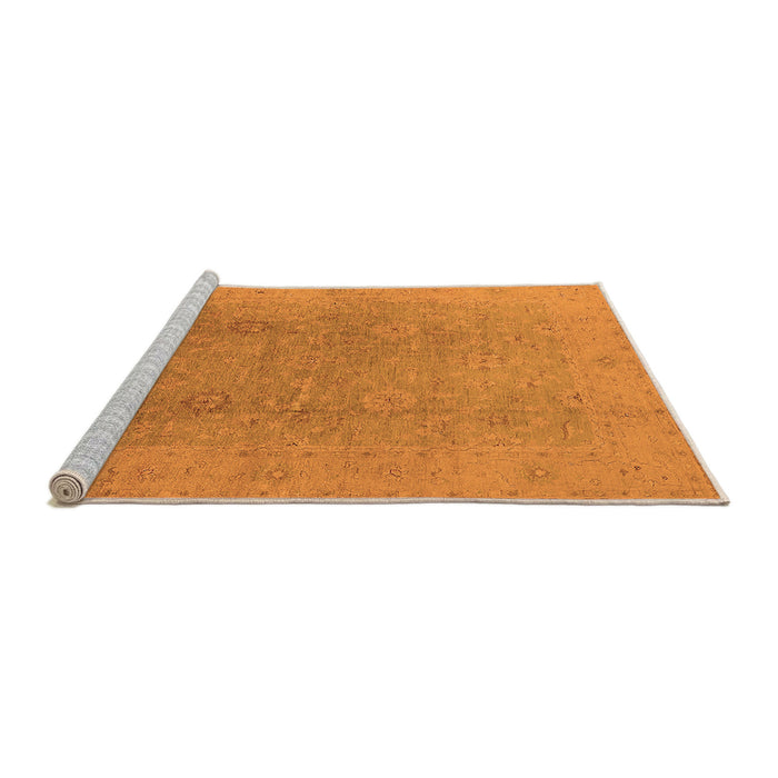 Sideview of Machine Washable Oriental Orange Industrial Area Rugs, wshurb3193org