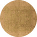 Round Oriental Brown Industrial Rug, urb3193brn