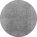 Round Oriental Gray Industrial Rug, urb3193gry