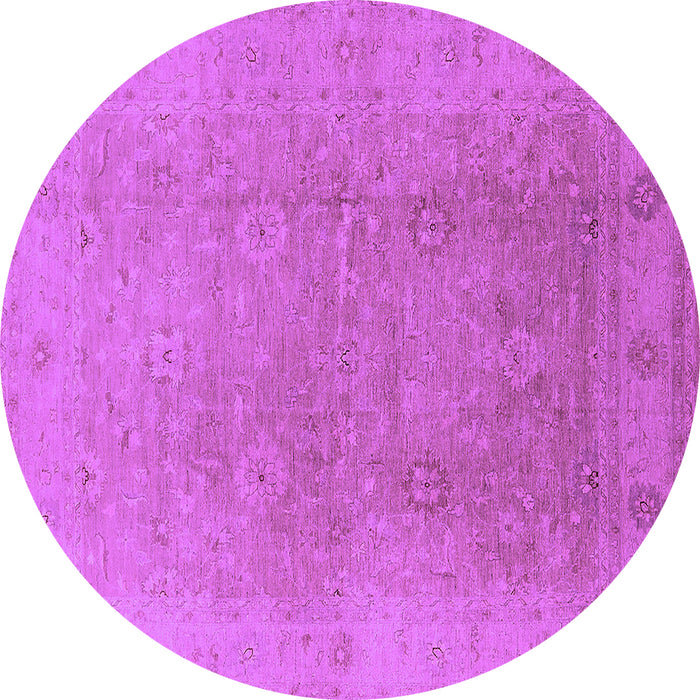 Round Machine Washable Oriental Purple Industrial Area Rugs, wshurb3193pur