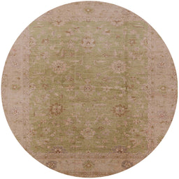 Round Mid-Century Modern Light Copper Gold Oriental Rug, urb3193