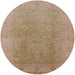 Round Mid-Century Modern Light Copper Gold Oriental Rug, urb3193