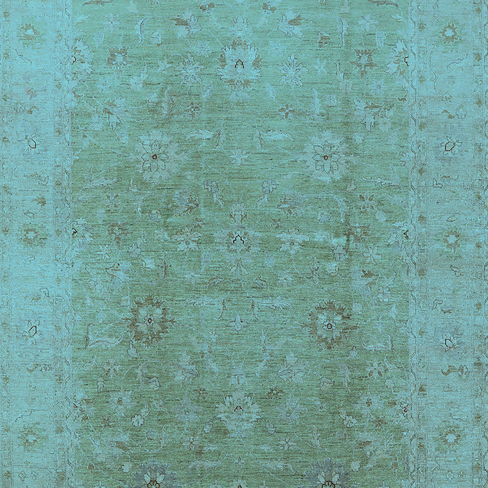 Machine Washable Oriental Light Blue Industrial Rug, wshurb3193lblu