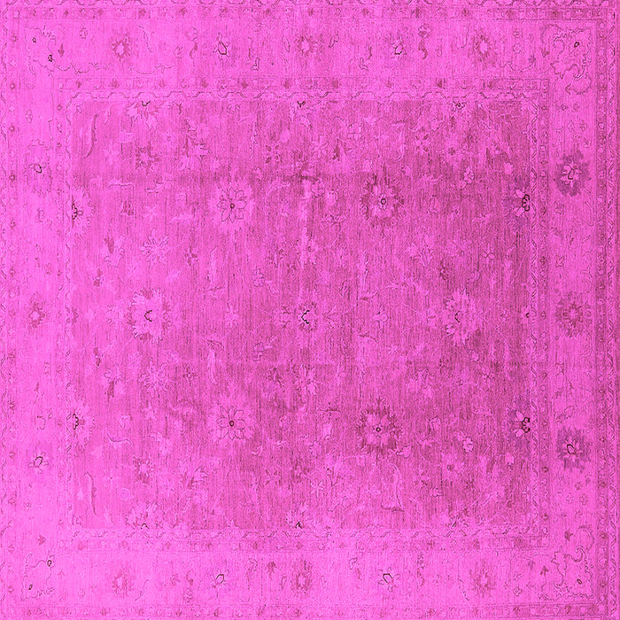 Square Machine Washable Oriental Pink Industrial Rug, wshurb3193pnk