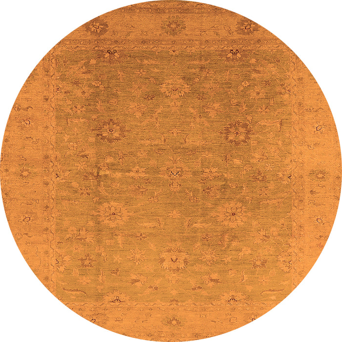 Round Oriental Orange Industrial Rug, urb3193org