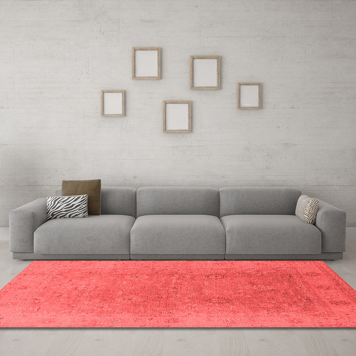 Industrial Red Washable Rugs