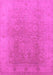 Machine Washable Oriental Pink Industrial Rug, wshurb3193pnk