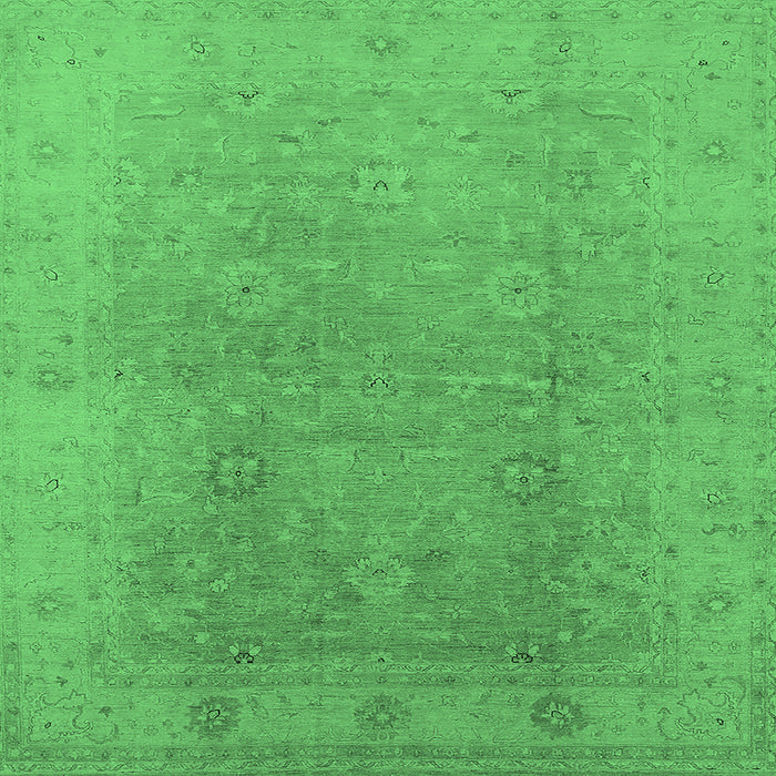 Square Oriental Emerald Green Industrial Rug, urb3193emgrn