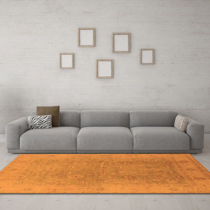 Machine Washable Oriental Orange Industrial Area Rugs in a Living Room, wshurb3193org