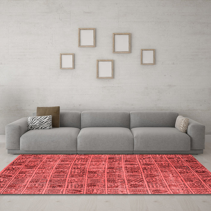 Industrial Red Washable Rugs