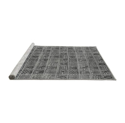 Sideview of Machine Washable Oriental Gray Industrial Rug, wshurb3194gry
