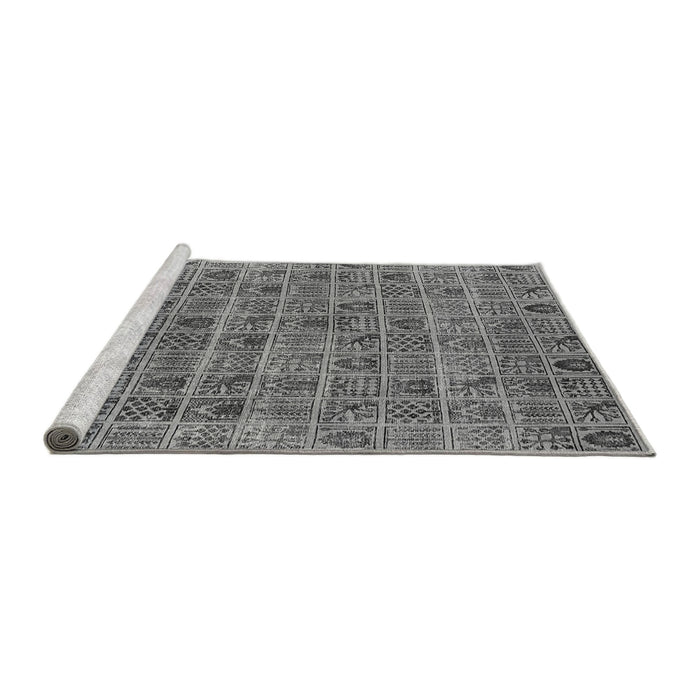 Sideview of Machine Washable Oriental Gray Industrial Rug, wshurb3194gry
